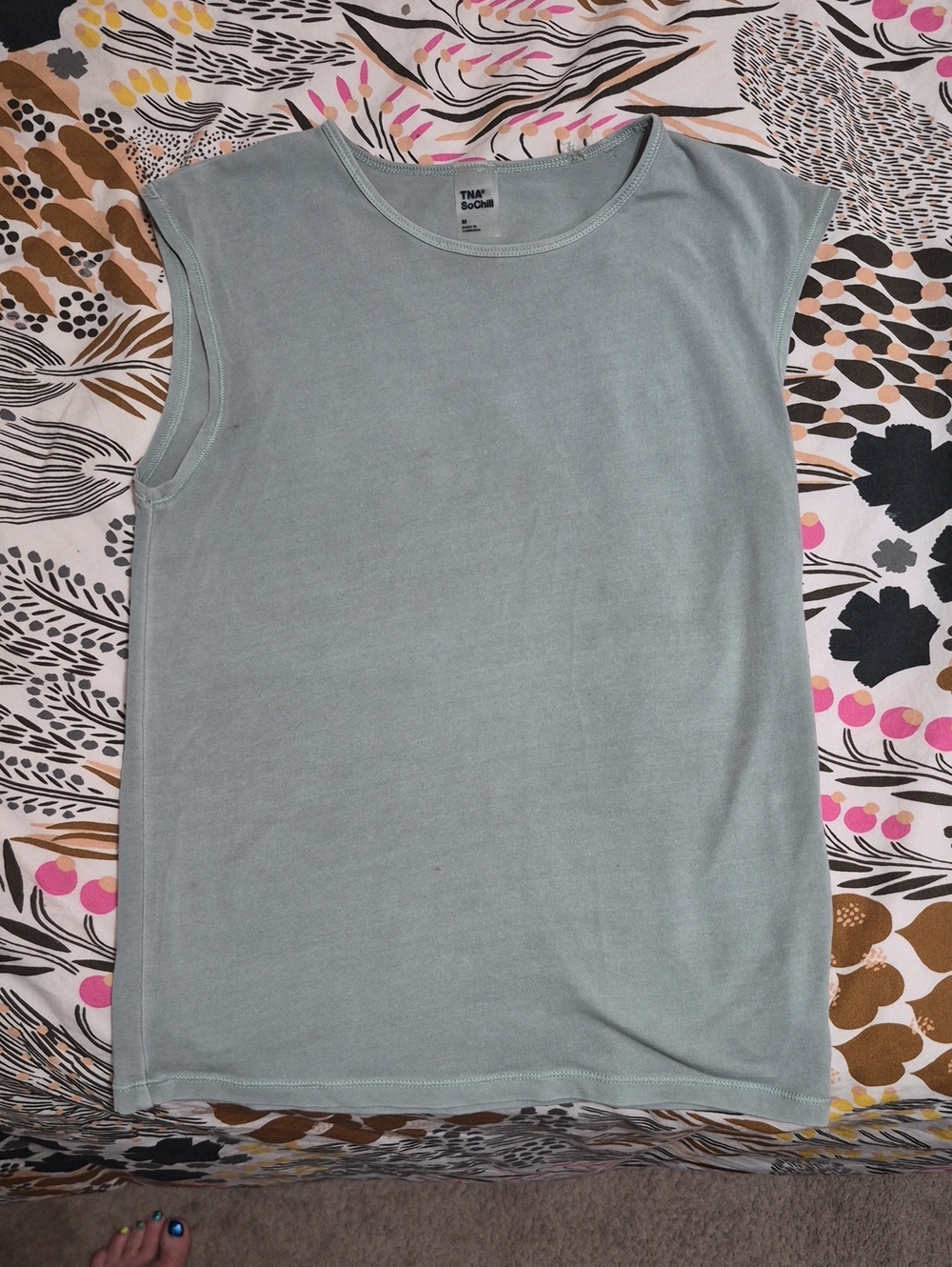 TNA Sage Green Cap-Sleeve Tank
